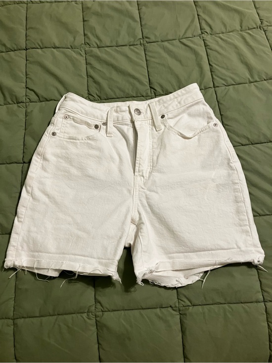 Madewell Pants - White High-Waist Denim Shorts